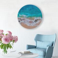 Resin workshops in Auckland. Resin seascape workshops image of shells and water.